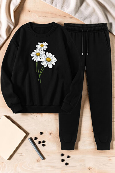 uyguntarz Unisex Minipapatya Printed Crew Neck Sweatshirt - 2-Piece Tracksuit...