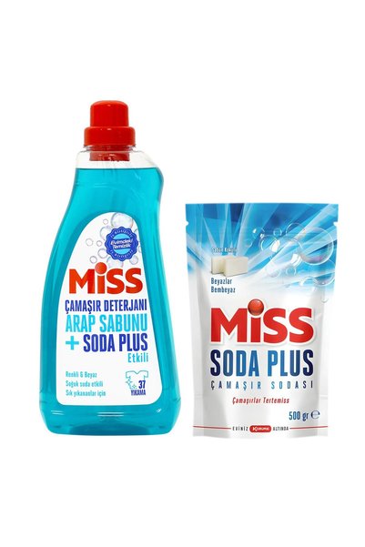 Miss Sıvı Çamaşır Deterjanı Arap Sabunu + Soda Etkili 1.5 lt ve Soda Plus Bey...