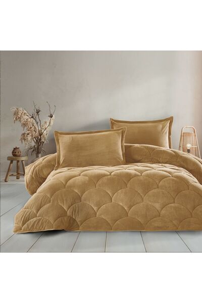 Clasy Wellsoft Double Quilt Reversible Fluffy V22 Mustard