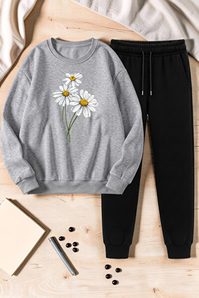 uyguntarz Unisex Minipapatya Printed Crew Neck Sweatshirt - 2-Piece Tracksuit...
