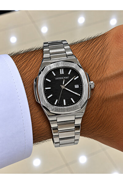 Generic Brand ساعة Universe Point ستيل بلاك LOOSTER TIME