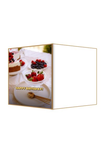 OEM Felicitare Aniversare Tort De Fructe De Padure Glazurate, 13.3x19.4cm Pliata