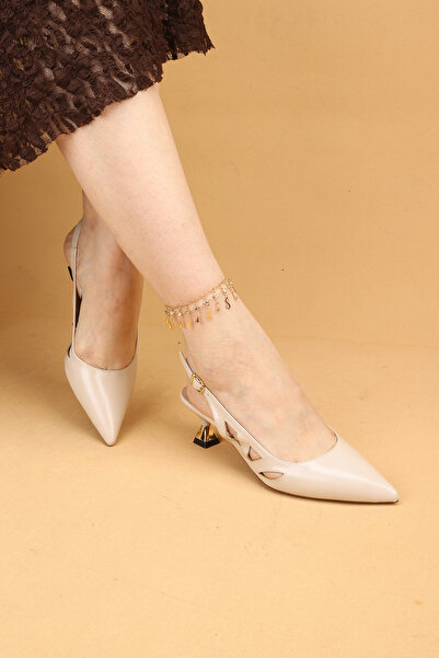 Nilsa Shoes Γυναικεία παπούτσια βραδινής ένδυσης με χαμηλό τακούνι και σατέν ...