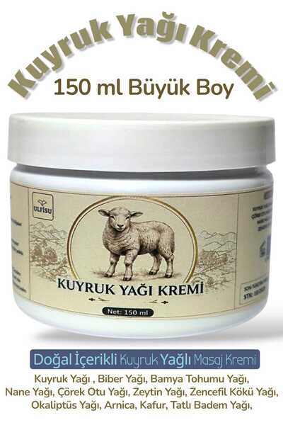 ULFİSU COSMETİCO Kuyruk Yağı Kremi 150 ml - Kuyruk Yağı, Biber Yağı, Bamya To...