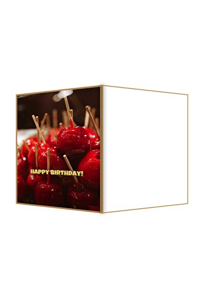 OEM Felicitare Aniversare Mere Rosii Lucioase, Design Elegant, Pliata 13.3x19...