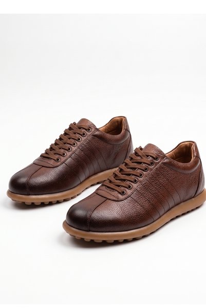 LUSIVE 100% Genuine Leather Tan Laced Comfortable Casual Men's Shoes Luass30Al0069