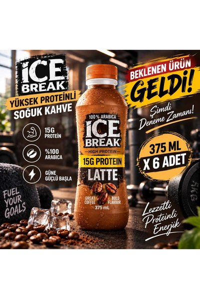 İçim ICE BREAK YÜKSEK PROTEİNLİ SOĞUK KAHVE LATTE 375 ML X 6 ADET