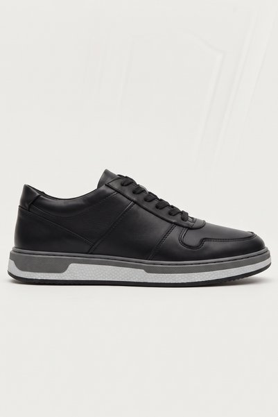 LUSIVE 100% Genuine Leather Black Lace-Up Comfortable Casual Men's Shoes Luass30Al0067