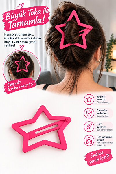 ACT E-COMMERCE Yıldız Desenli Toka – Big Hair Clip 15 Cm