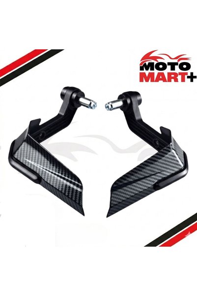 motomart+ Bajaj Pulsar Rs200 Rüzgarlıklı Manet Koruma Karbon Desenli Siyah Mk...