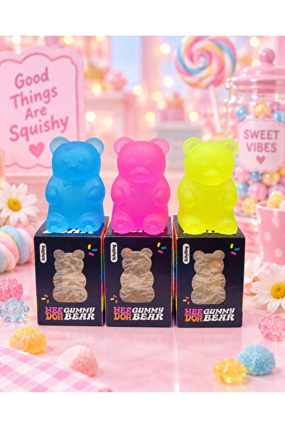 Tianzi 🐻 Jelibon Ayıcık Görünümlü Squishy Stres Oyuncağı – Renkli Yumuşak Sı...