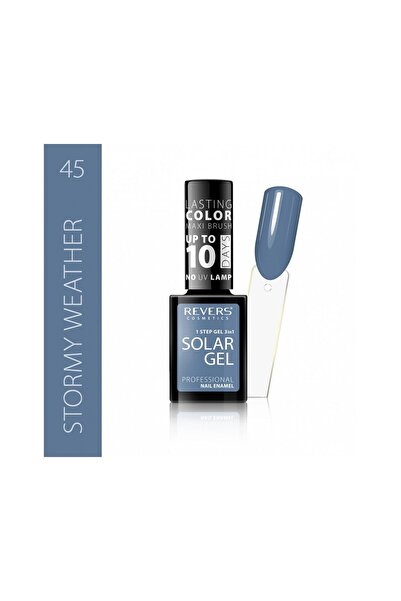 Revers Lac de unghii Solar Gel, Revers, 12 ml, gri, nr 45, stormy weather