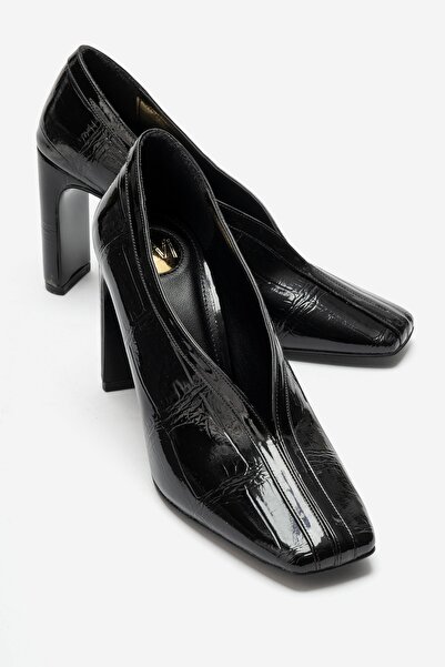 LuviShoes Γυναικεία παπούτσια με τακούνι NORE Black Print