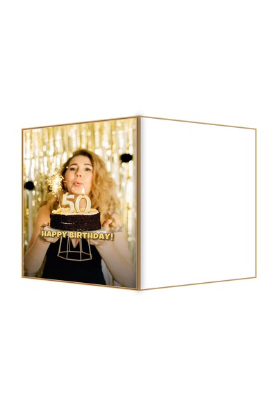 OEM Felicitare Aniversare Zi de Nastere Lumini Aurii, 13.3x19.4cm Pliata