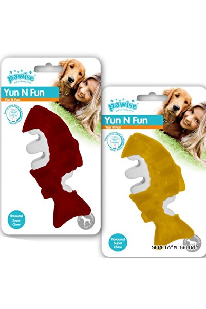 Pawise SPT-GLD Yum N Fun لعبة مضغ للكلاب بنكهة السمك (210448) 12.5 سم