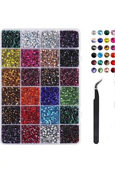 Egem aksesuar 24 Renk 14.000 Adet Hotfix Ütü Ile Yapışan Taş Ss10(2.5MM) Beda...
