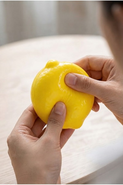 vattara Limon Squishy İçi Sulu Vıcık Sesli Limon Sukuşi Meyve Squishy Stres Oyuncağı 1 Adet Gönderilecektir