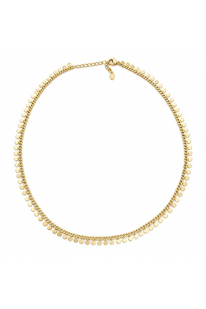 OZY COLLECTION Yuvarlak pullu zincir kolye - 14k altın kaplama