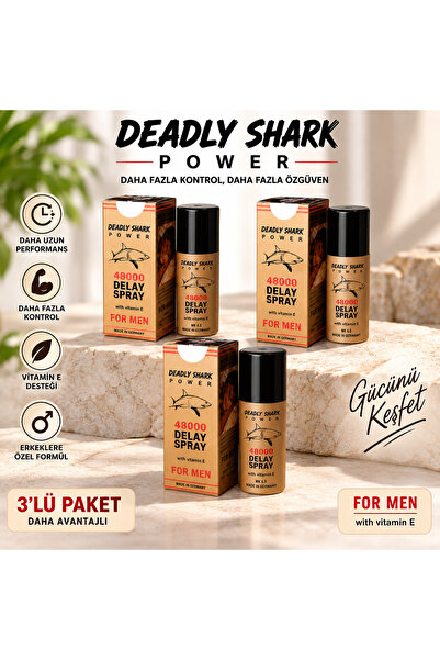 Genel Markalar 3’lü paket Deadly Shark Power 48000 Spray Vitamin E -Alpha Supply