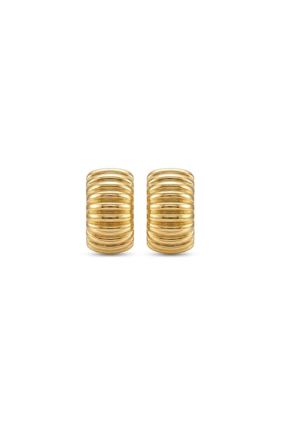 Charmist Çelik Ribbed Bombeli Küpe