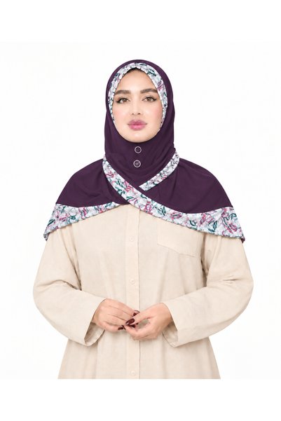 Linda Hijab Linda Rayon Hijab for Women – Elegant Floral Border Modest Islami...