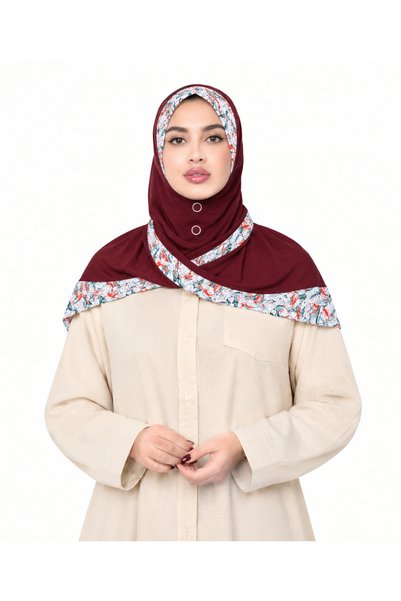 Linda Hijab Linda Rayon Hijab for Women – Elegant Floral Border Modest Islami...