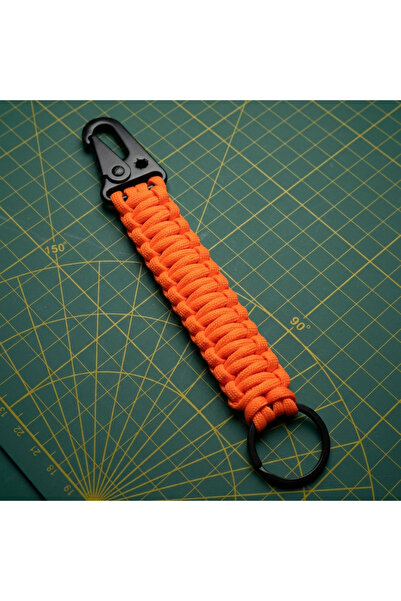PARACORD ALPİN Kancalı Klipsli Portakal Rengi Anahtarlık – 550 Ekipman ve Çan...