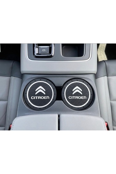 RoseTR Black Silicone Coaster Mat for Citroen Compatible C1 C2 C3 C4 C5 Picasso Aircross