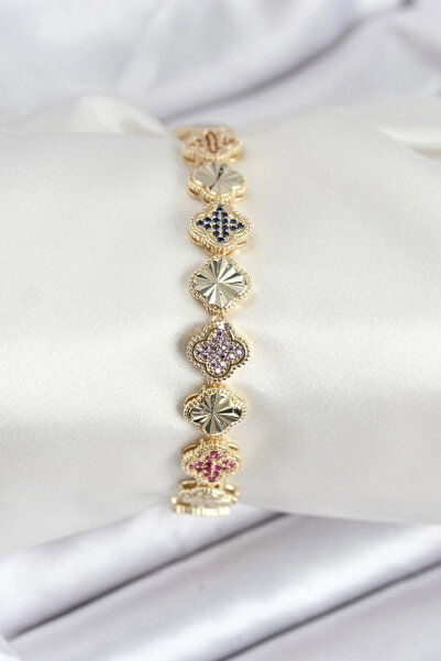 online kapsulavm avm alışveriş Brass Vip Series Clover Zircon Stone Women's B...