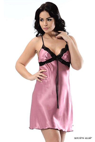 Sistina Spt-Gld Dusty Rose Satin Nightgown - M-367 - (223352) Size S/M