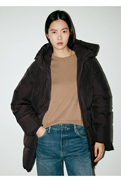MANGO Woman Kapüşonlu kapitone anorak