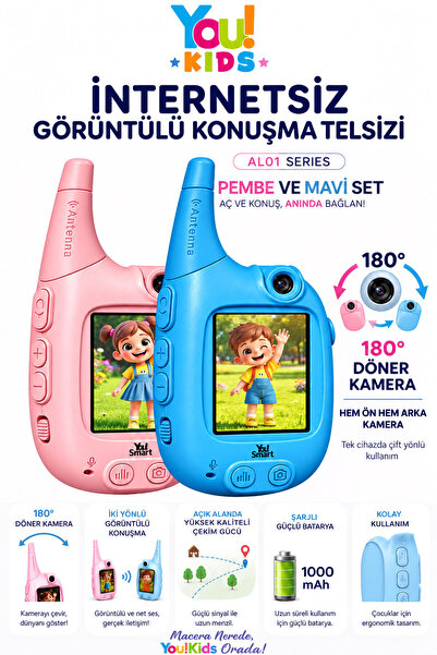 İnternetsiz Görüntülü Çocuk Telsizi 2'li Set