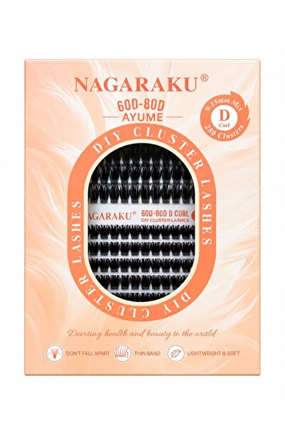 Nagaraku 60D-80D Kıvrım 280 Demet Yoğun Kirpik Seti Kolay Tak Çık