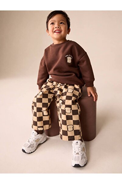 Alvadonna Unisex Checkerboard Patterned Top and Bottom Set