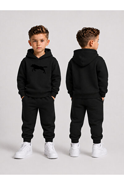 LORVEX Boy's Tracksuit Set Hooded Sweatshirt Top and Bottom Set 3 Threaded Ya...