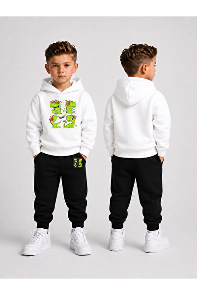 LORVEX Boy's Tracksuit Set Hooded Sweatshirt Top and Bottom Set 3 Threaded Ya...