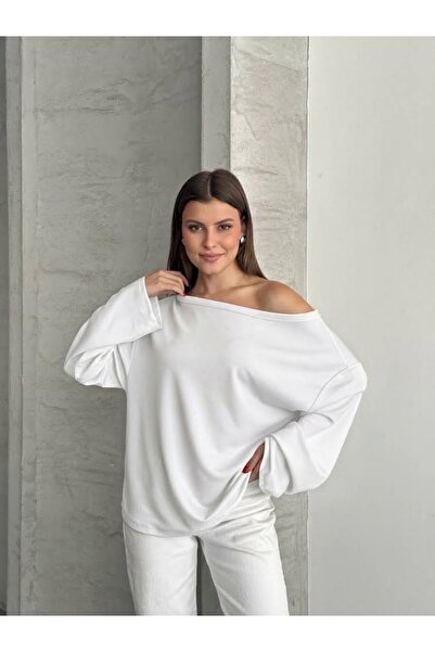 Rabi Shine Women's Modal Fabric Low Shoulder Bluz