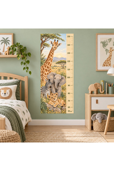 MaisonVelinCo Safari Animals Themed Children's Height Measuring Wall Sticker ...