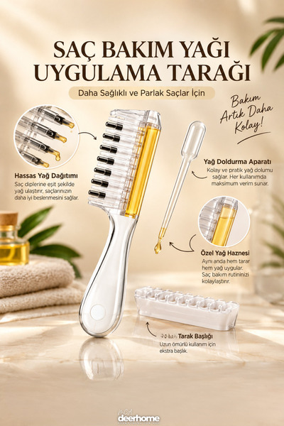 MCA Deerhome Hafif Lüks Şeffaf Serum,Yağ,vb Saç ve Saç Derisini Besleyen Pasl...