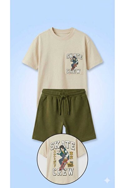 Generic Brand "Skate Crew" Boys' Summer Casual Set - 100% Cotton Sumer Cotton...