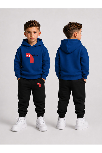 LORVEX Boy's Tracksuit Set Hooded Sweatshirt Top and Bottom Set 3 Threaded Ya...