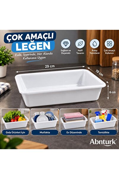 abnturk 29x19x6cm Beyaz Plastik Peynir Leğeni- Küçük Boy Peynir Gıda Küveti Ç...