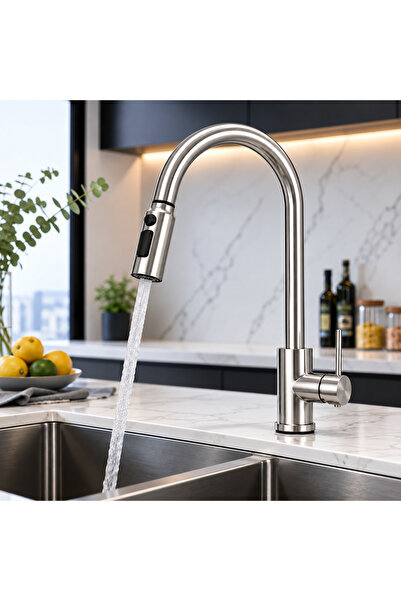 AquaFlex 3 Yollu Arıtmalı Çekilebilir Mutfak Bataryası
