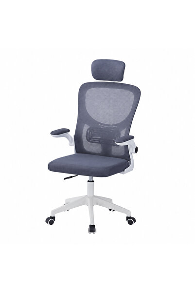 Generic Swivel Office Chair with Headrest Dark Gray