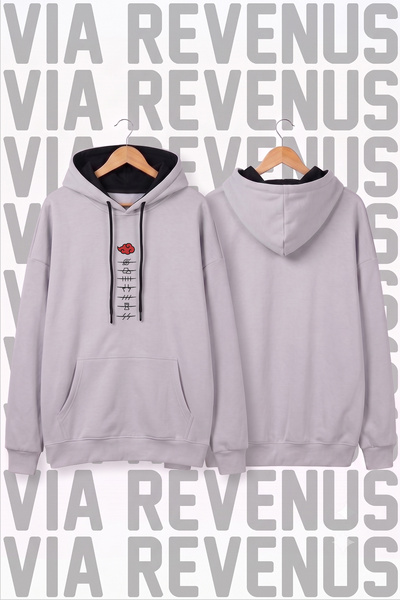 Vordevia Akatsuki Naruto Printed Unisex Wide Fit Hoodie - 3-Thread Fleece Hoo...
