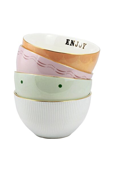 YVONNE ELLEN Slogan Cereal Bowls (Set of 4)