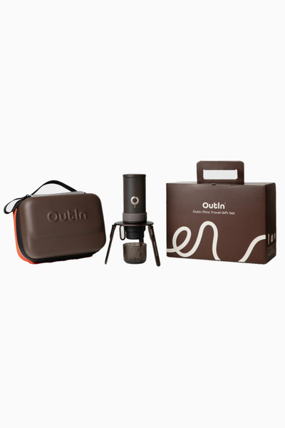 Outin Mino Portable Espresso Machine Travel Gift Set - Brown