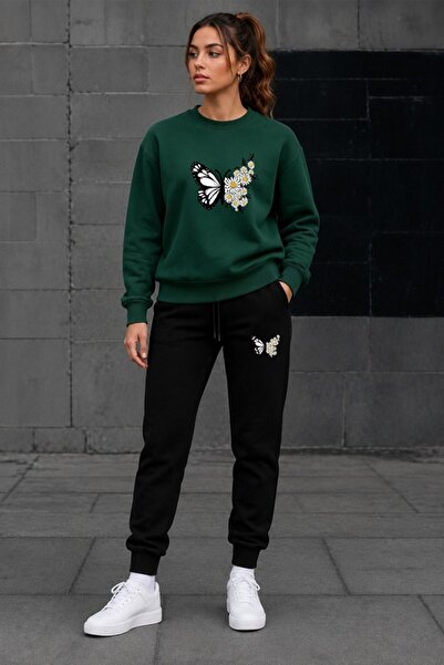 orwen life est. 2022 Women's Floral Butterfly Printed Oversize Sweatshirt & T...