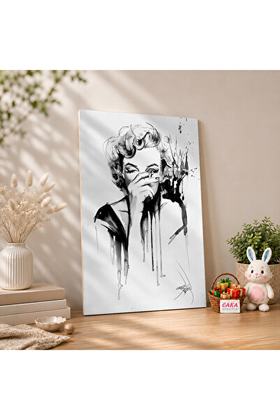 Cakatablo Pictură murală din lemn MDF Marilyn Monroe cu efect de acuarelă alb...
