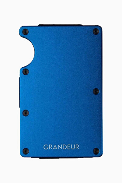 GRANDEUR Rfid Protected Aluminum Card Holder Blue with Capacity for 12 Cards ...